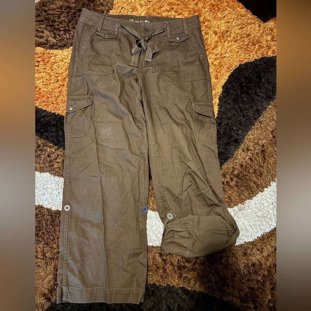 Hiku Jeans, Chocolate Brown, Wide Leg, Cargo Pants